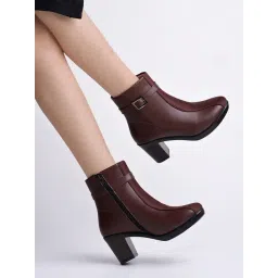 Shoetopia Women's Brown Casual Boots