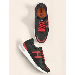 Hitz Men Black Synthetic Running Shoes