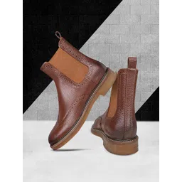 EZOK Men Leather Chelsea Boots