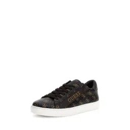 Guess Men Dark Brown Printed Lace-up Sneakers