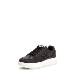 Guess Men Dark Brown Printed Lace-up Sneakers