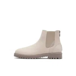 Rare Rabbit Men's Off White Chelsea Boots