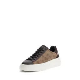 Guess Men Beige & Brown Printed Lace-up Sneakers