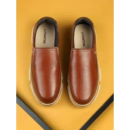 Mochi Men Colourblocked Leather Slip-On Sneakers