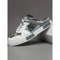 blue pop Men Perforations Slip-On Sneakers