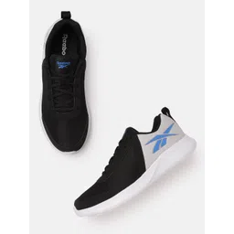 Reebok Men Black & Grey Woven Design & Colourblocked Edge Identity Running Shoes