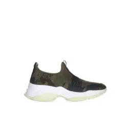 Kendall + Kylie Women's Olive Camo GILI Chunky Sole Low Top Multi Slip On Sneakers
