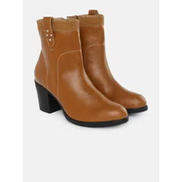 The Roadster Life Co. Women Textured Block Heel Boots