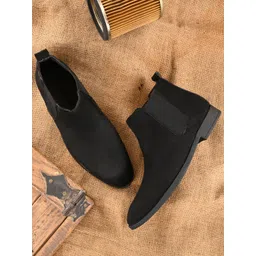 The Roadster Lifestyle Co Men Mid-Top Block-Heeled Chelsea Boots