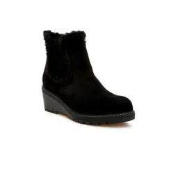 London Rag Women Faux Fur Lined Chelsea Boots