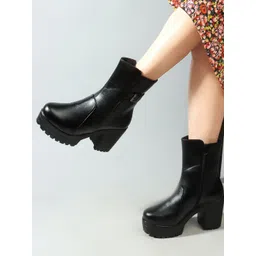 Kliev Paris Women Blocked High Heels Boots