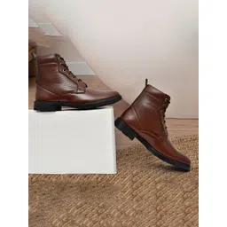 Killer Men Textured Round Toe Laced Up Regular Boots
