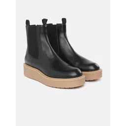 Geox Women D Elidea C Colourblocked Leather Chelsea Ankle Boots