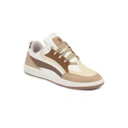 FAUSTO Men Colourblocked PU Lightweight Lace-Ups Sneakers