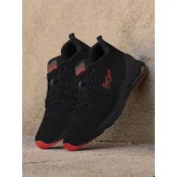 Campus Men Black Mesh Running Shoes