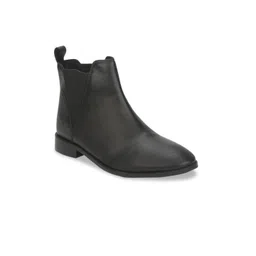 Truffle Collection Women Black Solid Heeled Boots