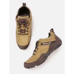 Woodland Men Colourblocked Leather Sneakers