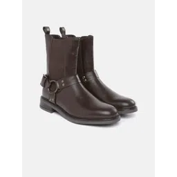 The Roadster Life Co. Women Mid-Top Chelsea Boots With Belt Detail