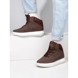 HI Toes Men TPR Solid Round Toe Lace-Ups Elavator Sneakers