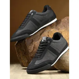 Spykar Men's BLAZE-CANVA Black Casual Sneakers