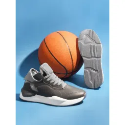 The White Pole Men's Grey Casual Sneakers