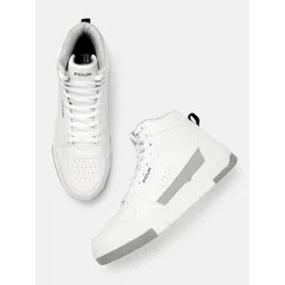 FCUK Men Mid Top Sneakers With Perforated Detail