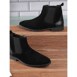 Mochi Men Textured Suede Chelsea Boots