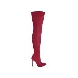 London Rag Women's Burgundy Stiletto Booties