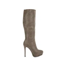 London Rag Women's Taupe Stiletto Booties
