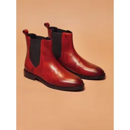 dmodot Sprazzo Bordo Block-Heeled Chelsea Boots