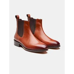 KOZASKO Men Goodyear Welted Cognac Wholecut Chelsea Boots