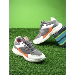 OFF LIMITS Men's Drak Grey , Off-White & orange Running Shoes