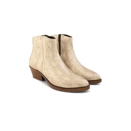San Frissco Women Textured Block-Heeled Regular Boots