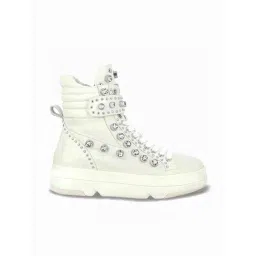 Saint G Women's Beyonce Ivory Ankle High Sneakers