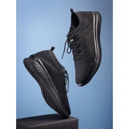 ASIAN Men Black Textile Running Shoes