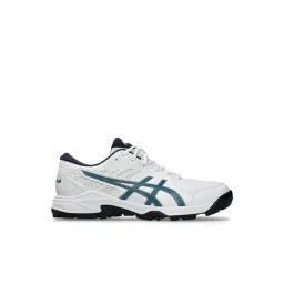 Asics Men's GEL-PEAKE 2 White & Atlantis Blue Cricket Shoes