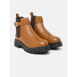 The Roadster Lifestyle Co. Women Chunky Boots with Buckle Detailing