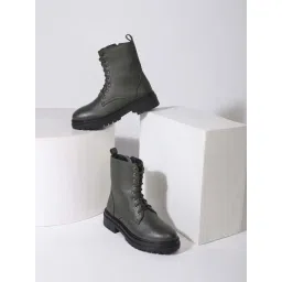 Truffle Collection Women's Green Derby Boots