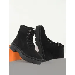 Elle Women's Black Derby Boots