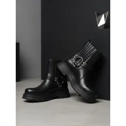 EZOK Women Round Toe Slip-On Boots