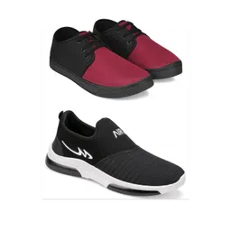 Free Kicks Men Black Mesh Marking Running Sports Shoes