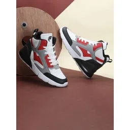 Field Care Men Colourblocked PU High-Top Sneakers