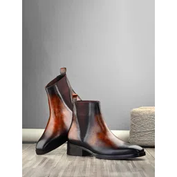 MILLE DOLLARI Men Casual Hand-Patina Chelsea Boots