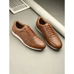 Eego Italy Men Textured Round Toe Lace Ups Sneakers
