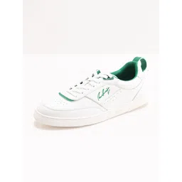 RARE RABBIT Men White And Green Woven Design Lace-Ups Sneakers