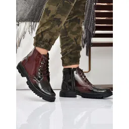 glitchez Men Casual Block-Heeled Regular Boots