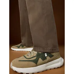 The Souled Store Men Colourblocked Suede Sneakers