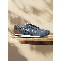 Bugatti Men Blue Perforated Casual Sneakers