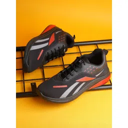 Free Kicks Men Black Mesh Marking Running Sports Shoes