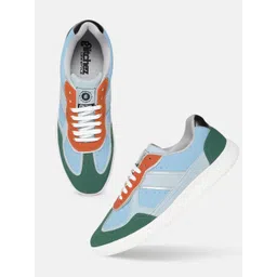 glitchez Men Colourblocked Perforated Lace-Ups Sneakers